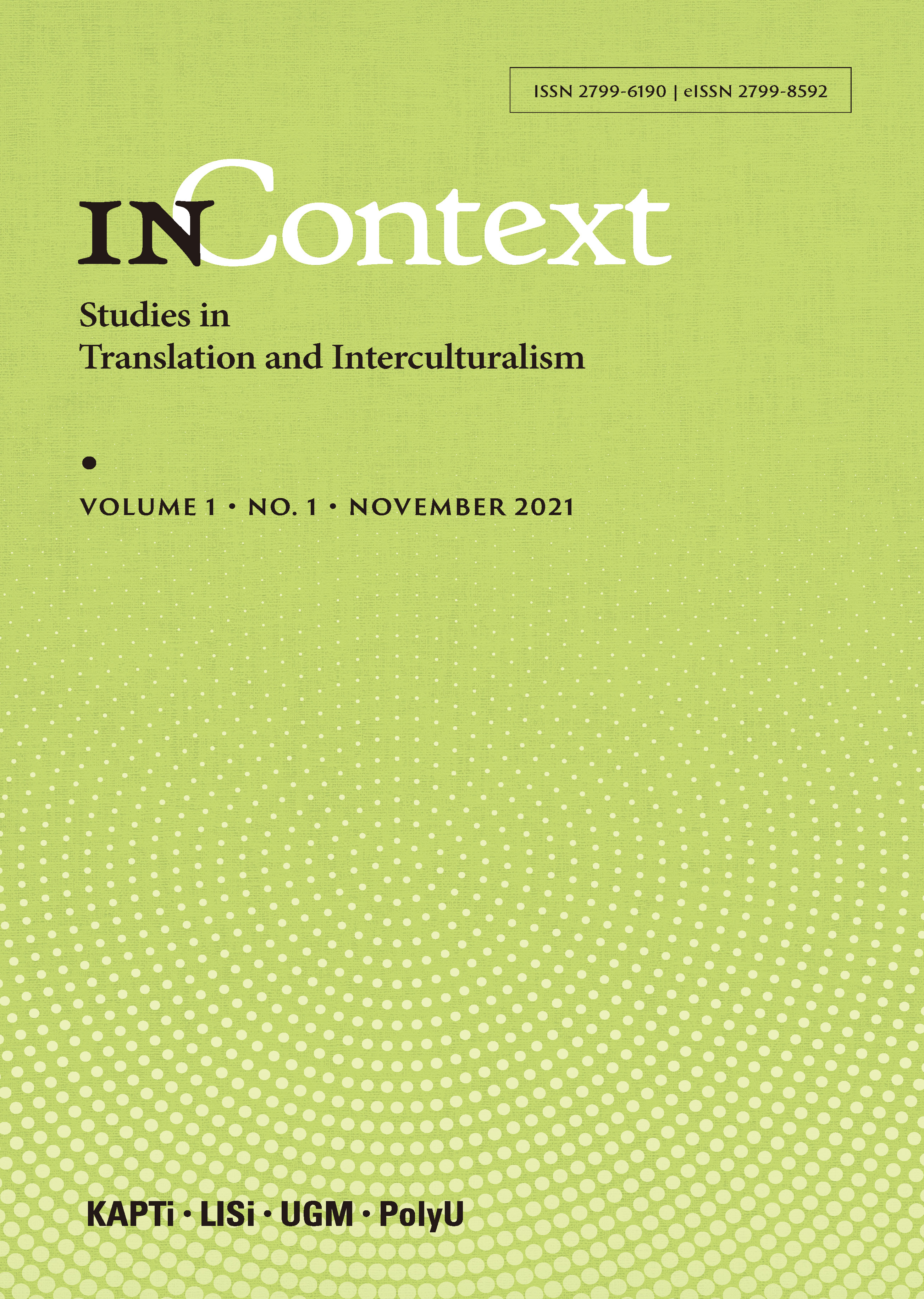 Front cover of INContext Volume 1, No. 1, published in November 2021.